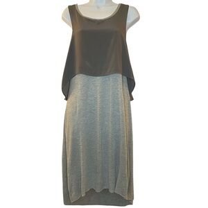 All Saints Scoop Neck Graduated Length Gray Dress Silk Top Jersey Skirt Size 8